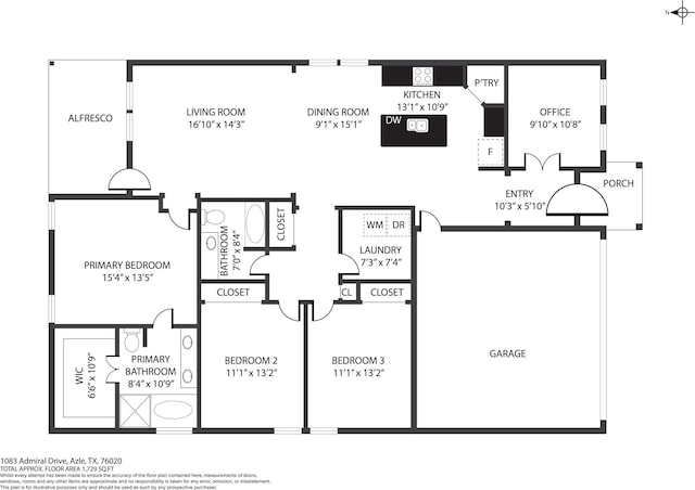 1083 Admiral Dr, Azle, TX 76020 - view of home floor plan