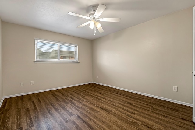 5835 E University Blvd Unit D, Dallas, TX 75206 - spare room featuring dark wood-style floors and ceiling fan