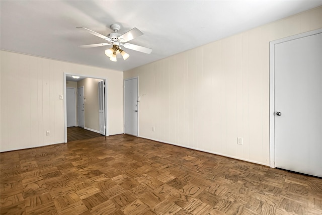 5835 E University Blvd Unit D, Dallas, TX 75206 - unfurnished room featuring a ceiling fan and baseboards