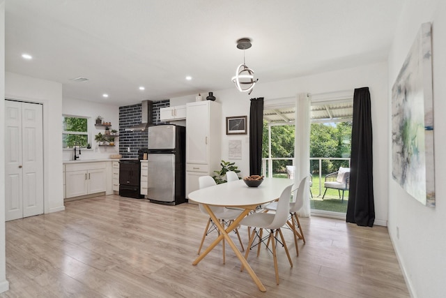 3005 Pate Dr, Fort Worth, TX 76105 - dining space featuring light wood-type flooring and recessed lighting