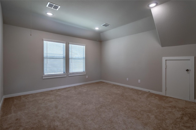 2208 Wexford Way, Forney, TX 75126 - unfurnished room with carpet, recessed lighting, and vaulted ceiling