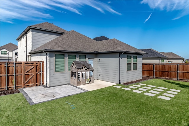 2208 Wexford Way, Forney, TX 75126 - rear view of property with roof with shingles, a fenced backyard, a patio area, and a gate