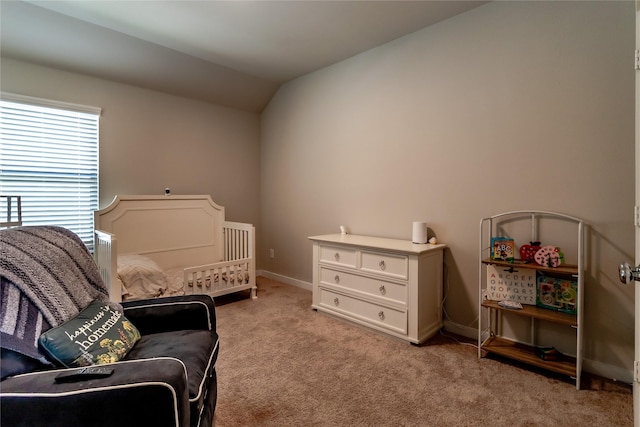 2208 Wexford Way, Forney, TX 75126 - bedroom featuring light colored carpet and vaulted ceiling