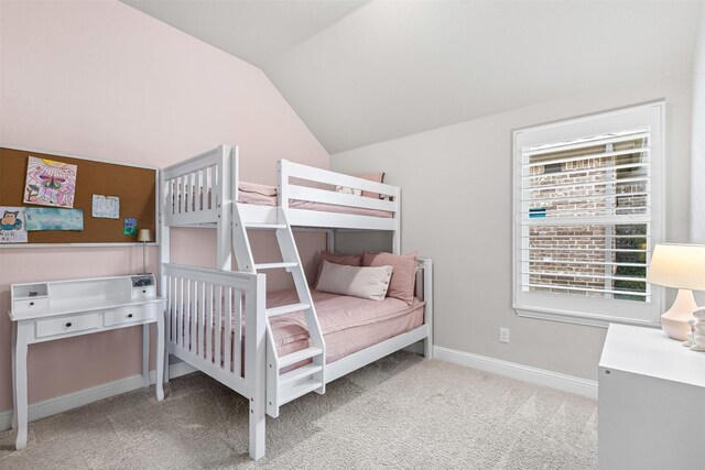 301 Prairie Oak Ct, Burleson, TX 76028 - bedroom with lofted ceiling and carpet flooring