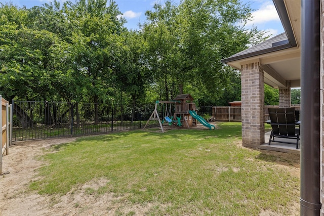 301 Prairie Oak Ct, Burleson, TX 76028 - fenced backyard with a playground