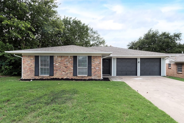 5504 Whitman Ave, Fort Worth, TX 76133 - single story home featuring an attached garage, concrete driveway, a front yard, brick siding, and a shingled roof