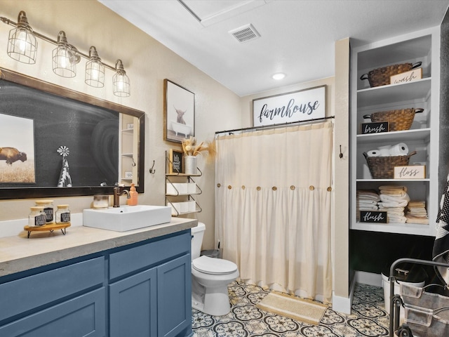 309 E 3rd St, Maypearl, TX 76064 - full bathroom featuring vanity, curtained shower, and tile patterned floors