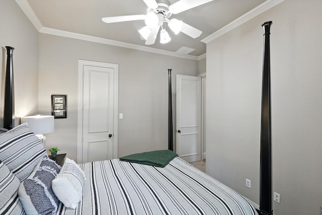 6617 Whittier Ln, Colleyville, TX 76034 - bedroom featuring crown molding and ceiling fan