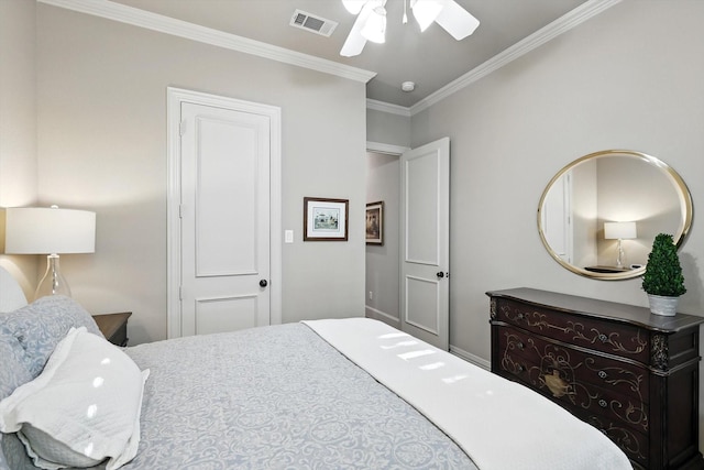 6617 Whittier Ln, Colleyville, TX 76034 - bedroom with ornamental molding and ceiling fan