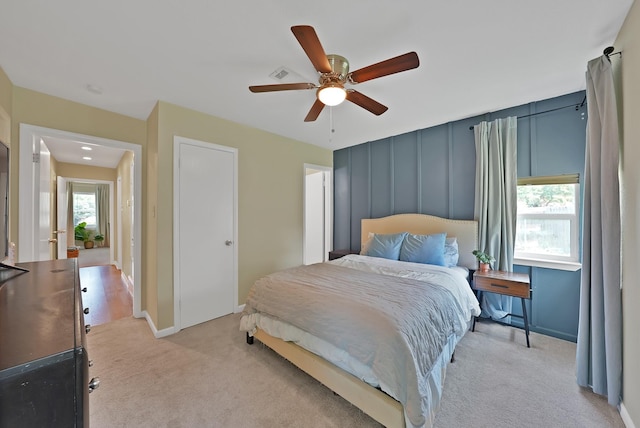 3767 Matson St, North Richland Hills, TX 76117 - bedroom with light carpet and a ceiling fan