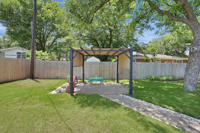 3767 Matson St, North Richland Hills, TX 76117 - fenced backyard featuring a pergola and a patio
