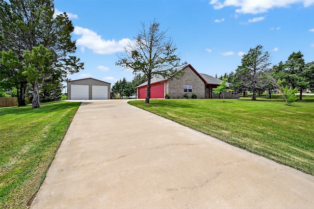187 Brandon Way, Pottsboro, TX 75076 - view of side of home with a garage, a lawn, and an outdoor structure