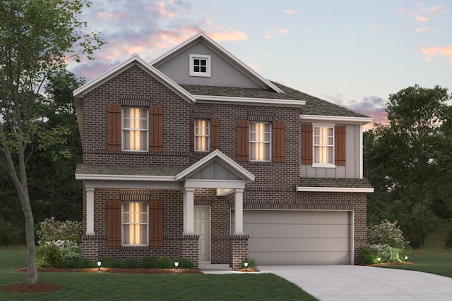 425 Forsyth Dr, Princeton, TX 75407 - view of front facade featuring brick siding, a garage, driveway, and roof with shingles