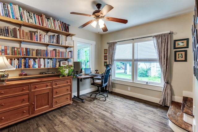 2324 Lynnhaven Rd, Fort Worth, TX 76103 - office space with ceiling fan and dark wood finished floors