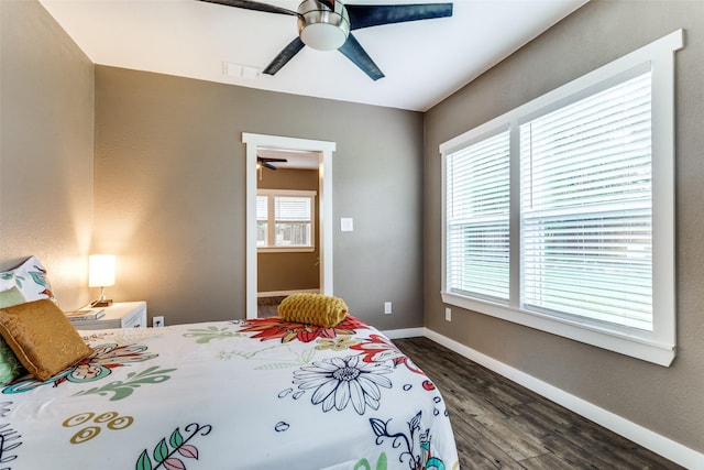 2324 Lynnhaven Rd, Fort Worth, TX 76103 - bedroom featuring dark wood-type flooring and ceiling fan