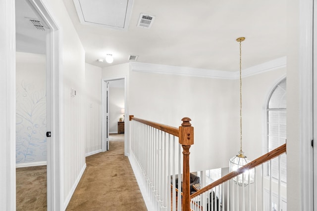 1092 Rosewood Dr, Grapevine, TX 76051 - hallway with an upstairs landing and light colored carpet