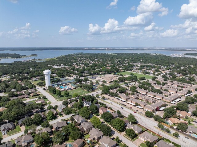 1092 Rosewood Dr, Grapevine, TX 76051 - aerial perspective of suburban area featuring a large body of water