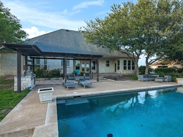 186 Deer Creek Dr, Aledo, TX 76008 - swimming pool with outdoor lounge area and a patio