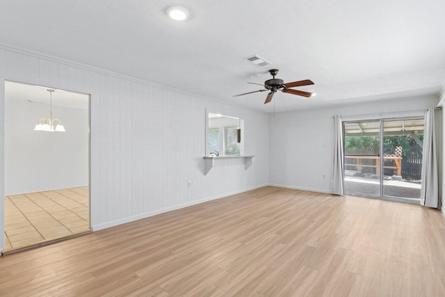 1109 Paluxy Ct, Flower Mound, TX 75028 - empty room with plenty of natural light, ceiling fan, wood finished floors, and ornamental molding