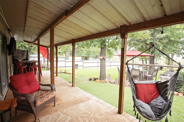 10234 County Road 198, Breckenridge, TX 76424 - fenced backyard featuring a deck