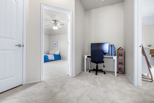 584 Indian Hill Dr, Oak Point, TX 75068 - carpeted office with attic access and ceiling fan