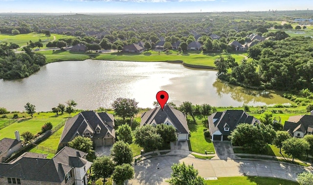 8120 Tyler Dr, Lantana, TX 76226 - aerial perspective of suburban area with a large body of water