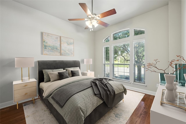 8120 Tyler Dr, Lantana, TX 76226 - bedroom featuring dark wood-style flooring and a ceiling fan