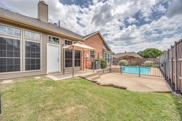 2102 Overview Ln, Garland, TX 75044 - view of swimming pool featuring a patio area, a fenced backyard, and a gazebo