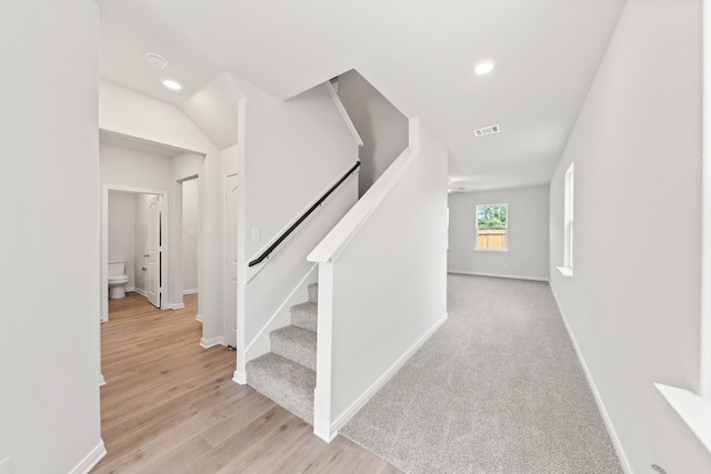 1402 Reiner Dr, Crandall, TX 75114 - staircase with recessed lighting and wood finished floors
