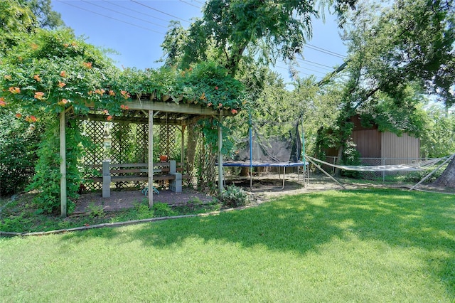 5428 Sabelle Ln, Haltom City, TX 76117 - view of yard with a trampoline