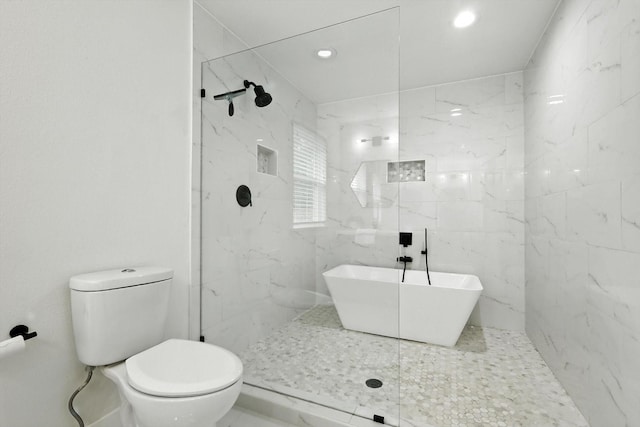 1415 W St, Mckinney, TX 75069 - full bath featuring a marble finish shower and recessed lighting