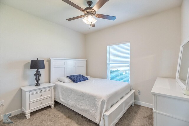 7309 Wildflower Way, Abilene, TX 79602 - bedroom featuring light colored carpet and ceiling fan