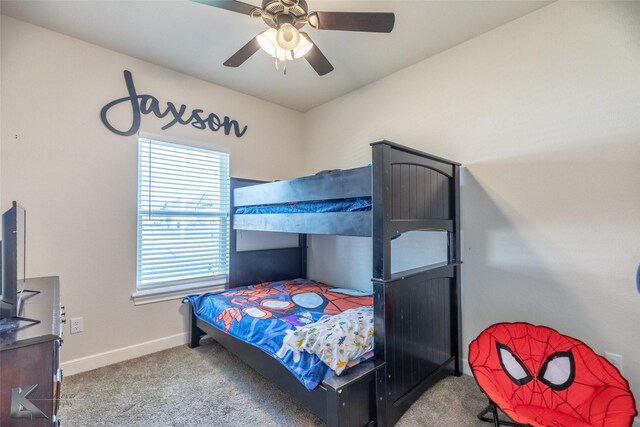 7309 Wildflower Way, Abilene, TX 79602 - bedroom featuring carpet floors and a ceiling fan