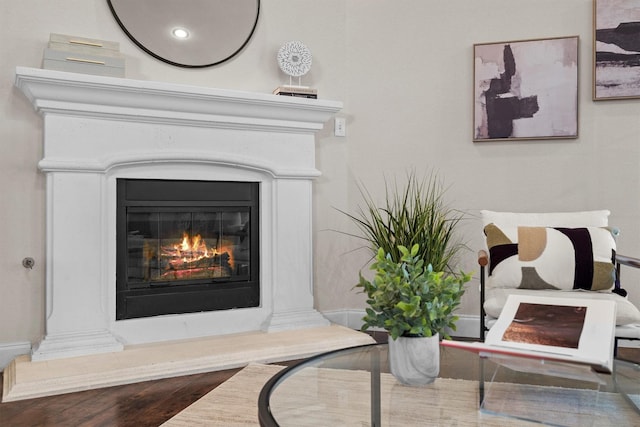 60 N Highland Dr, Sanger, TX 76266 - detailed view of a glass covered fireplace and wood finished floors