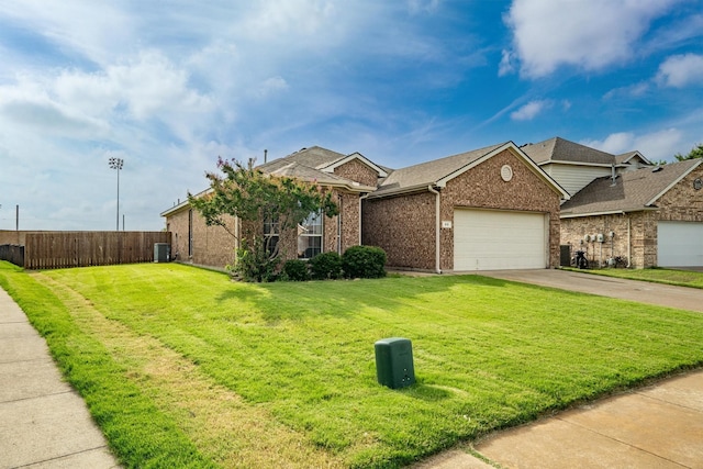 60 N Highland Dr, Sanger, TX 76266 - view of front of house with a garage, brick siding, driveway, and roof with shingles
