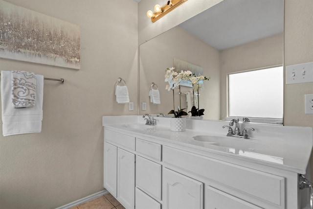 60 N Highland Dr, Sanger, TX 76266 - full bath featuring double vanity and tile patterned flooring