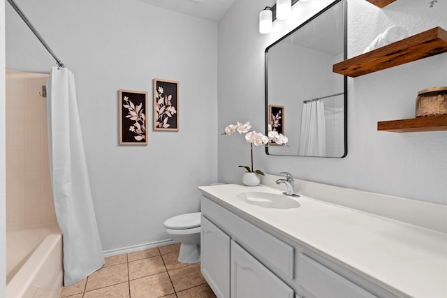 60 N Highland Dr, Sanger, TX 76266 - full bath with vanity, tile patterned flooring, and shower / bathtub combination with curtain