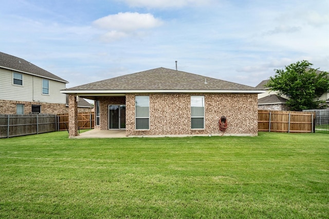 60 N Highland Dr, Sanger, TX 76266 - rear view of house with a patio area, a fenced backyard, and roof with shingles