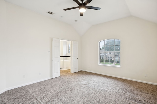 433 Willow Bend Dr, Murphy, TX 75094 - unfurnished bedroom featuring carpet flooring, vaulted ceiling, and ceiling fan