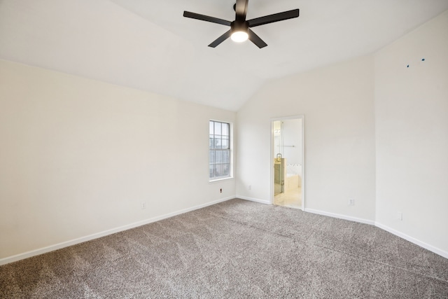 433 Willow Bend Dr, Murphy, TX 75094 - carpeted empty room with a ceiling fan and lofted ceiling