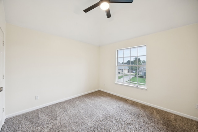 433 Willow Bend Dr, Murphy, TX 75094 - empty room with carpet floors, a ceiling fan, and vaulted ceiling