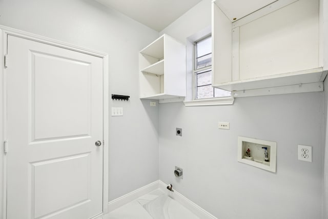 433 Willow Bend Dr, Murphy, TX 75094 - laundry area featuring electric dryer hookup, hookup for a washing machine, and marble look tiles