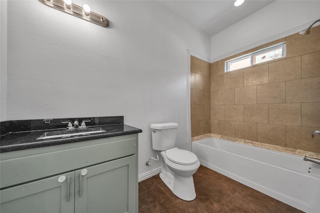 2522 Refugio Ave, Fort Worth, TX 76164 - full bathroom featuring vanity, shower / tub combination, and tile patterned flooring