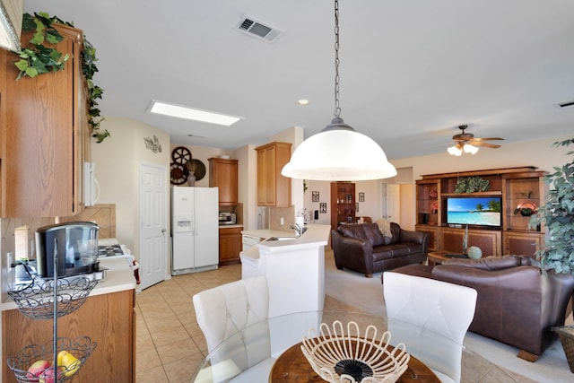 13317 Spinning Glen St, Fort Worth, TX 76040 - dining space featuring light tile patterned flooring and a ceiling fan