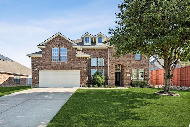 5725 Gerber Ter, Plano, TX 75094 - view of front of property with concrete driveway, an attached garage, and brick siding