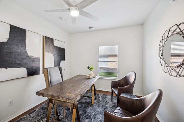 5725 Gerber Ter, Plano, TX 75094 - office featuring wood finished floors and ceiling fan