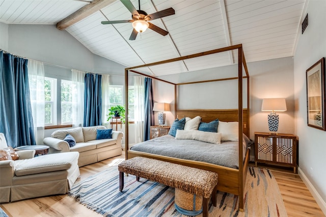 3700 Red Oak Dr, Corinth, TX 76208 - bedroom featuring wood finished floors, wood ceiling, and ceiling fan