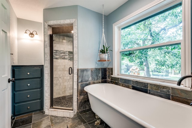 3700 Red Oak Dr, Corinth, TX 76208 - bathroom featuring a freestanding tub and a shower stall