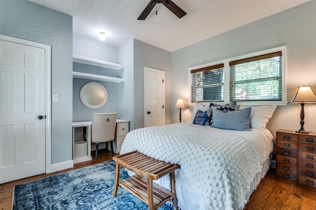 3700 Red Oak Dr, Corinth, TX 76208 - bedroom featuring wood finished floors and a ceiling fan