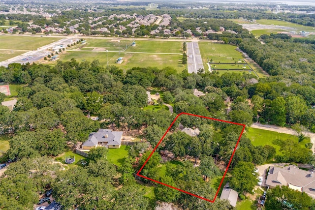3700 Red Oak Dr, Corinth, TX 76208 - aerial overview of property's location featuring property boundaries highlighted